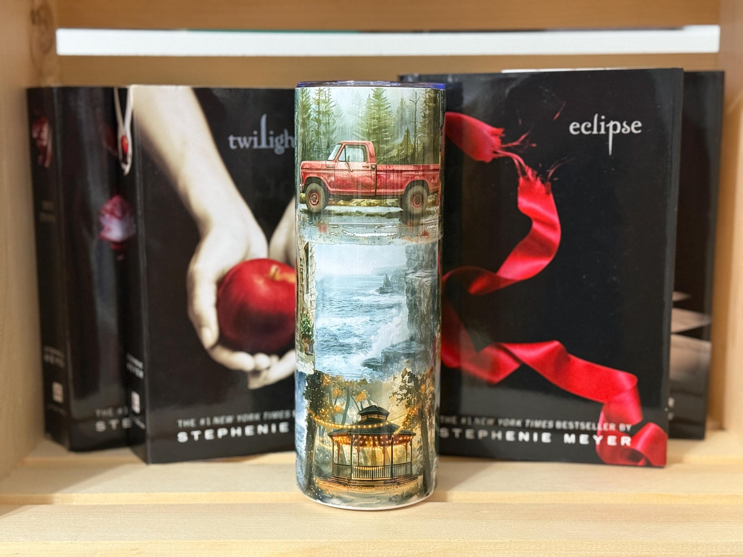 Twilight Forest Landscape Tumbler | Forks-Inspired Scenic Wrap | Cozy Bookish Gift for Twilight Saga Fans