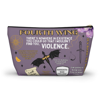 Fourth Wing Cosmetic Bag | Basgiath War College Inspired Bookish Pouch