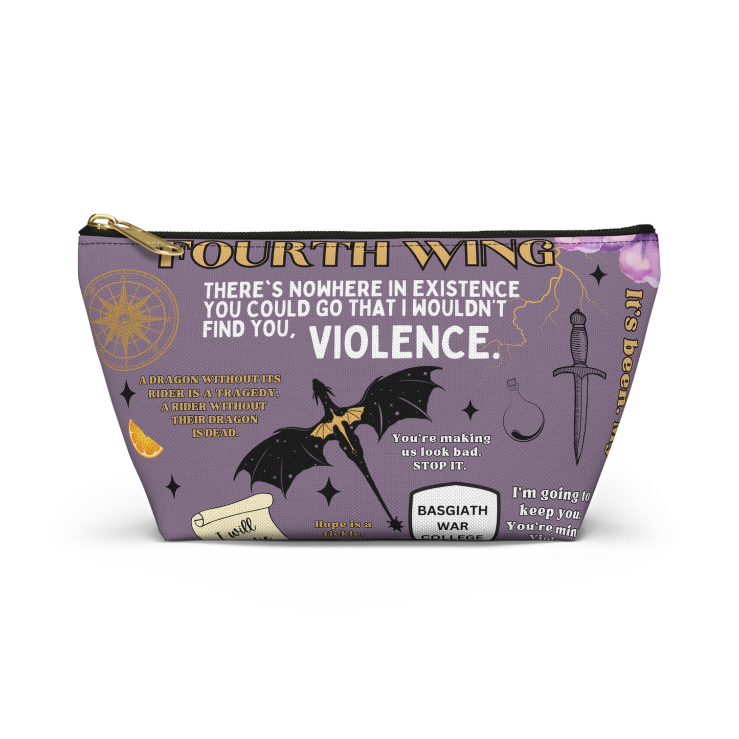 Fourth Wing Cosmetic Bag | Basgiath War College Inspired Bookish Pouch