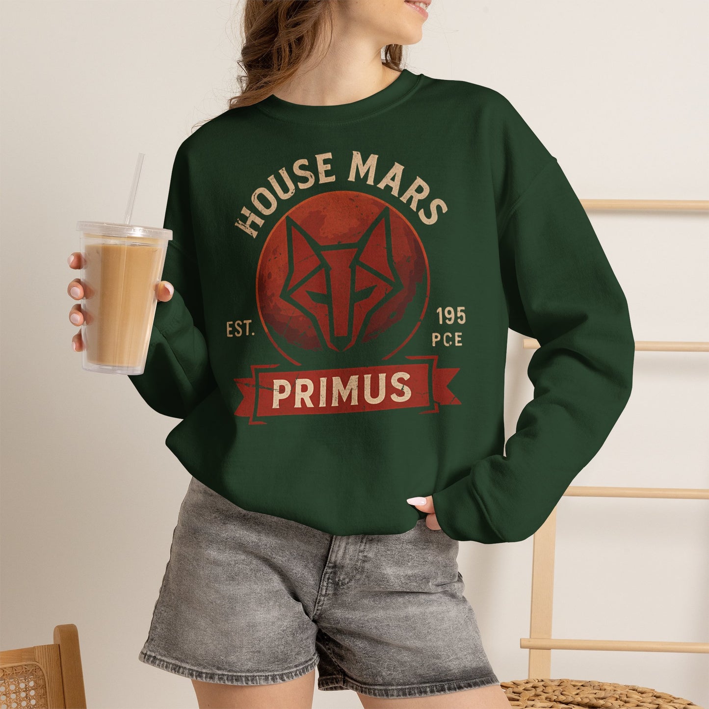 House Mars Primus Sweatshirt | Red Rising Inspired Crewneck | Howler Fan Gift | Sci-Fi Book Lover Sweatshirt | Mars Society Pullover