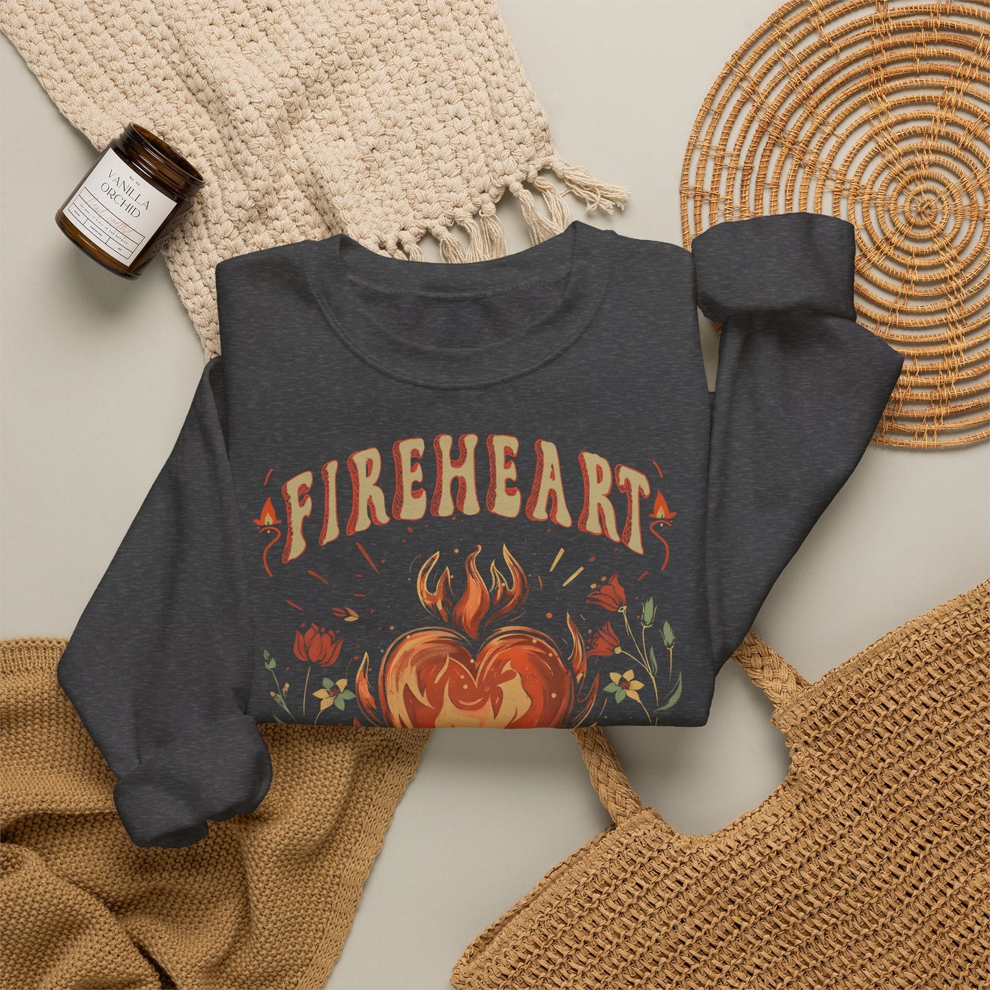 Fireheart Sweatshirt | Throne of Glass Inspired Crewneck | Fantasy Bookish Gift | Romantasy Reader Sweatshirt