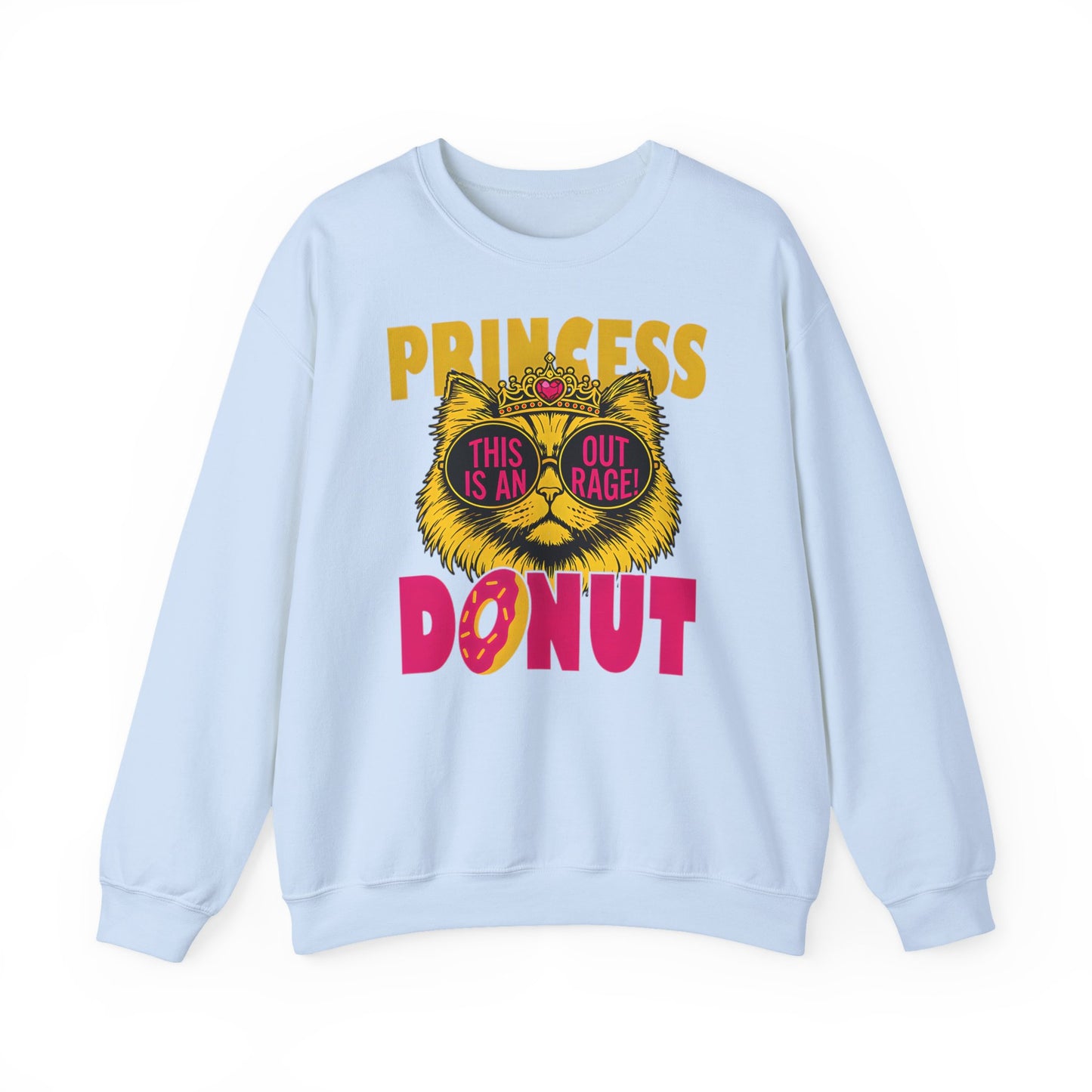 Princess Donut "This Is an Outrage!" Sweatshirt | Dungeon Crawler Carl Inspired Crewneck | Princess Donut Fan Gift | Funny Cat Sweatshirt