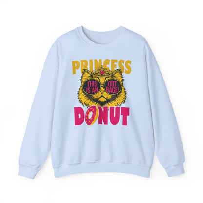 Princess Donut "This Is an Outrage!" Sweatshirt | Dungeon Crawler Carl Inspired Crewneck | Princess Donut Fan Gift | Funny Cat Sweatshirt
