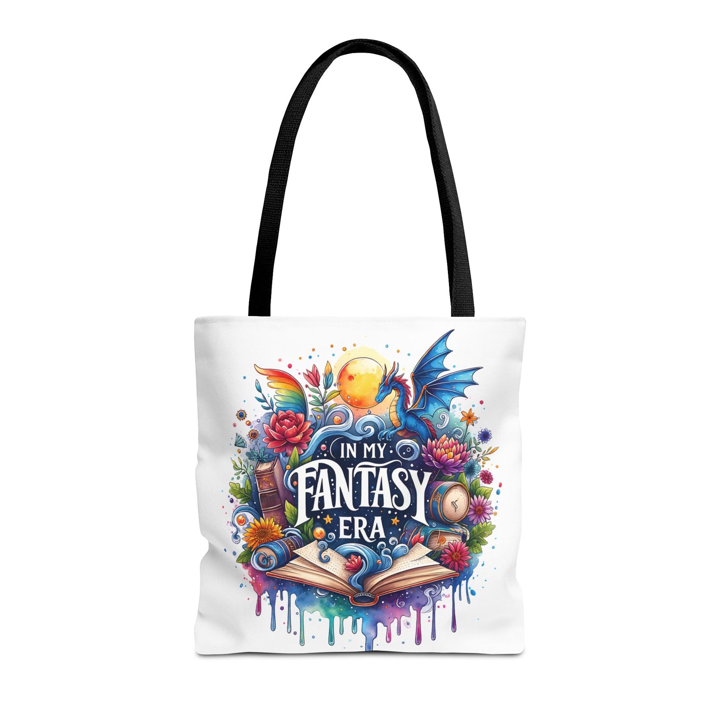 In My Fantasy Era | Colorful Dragon & Book Lover Tote Bag