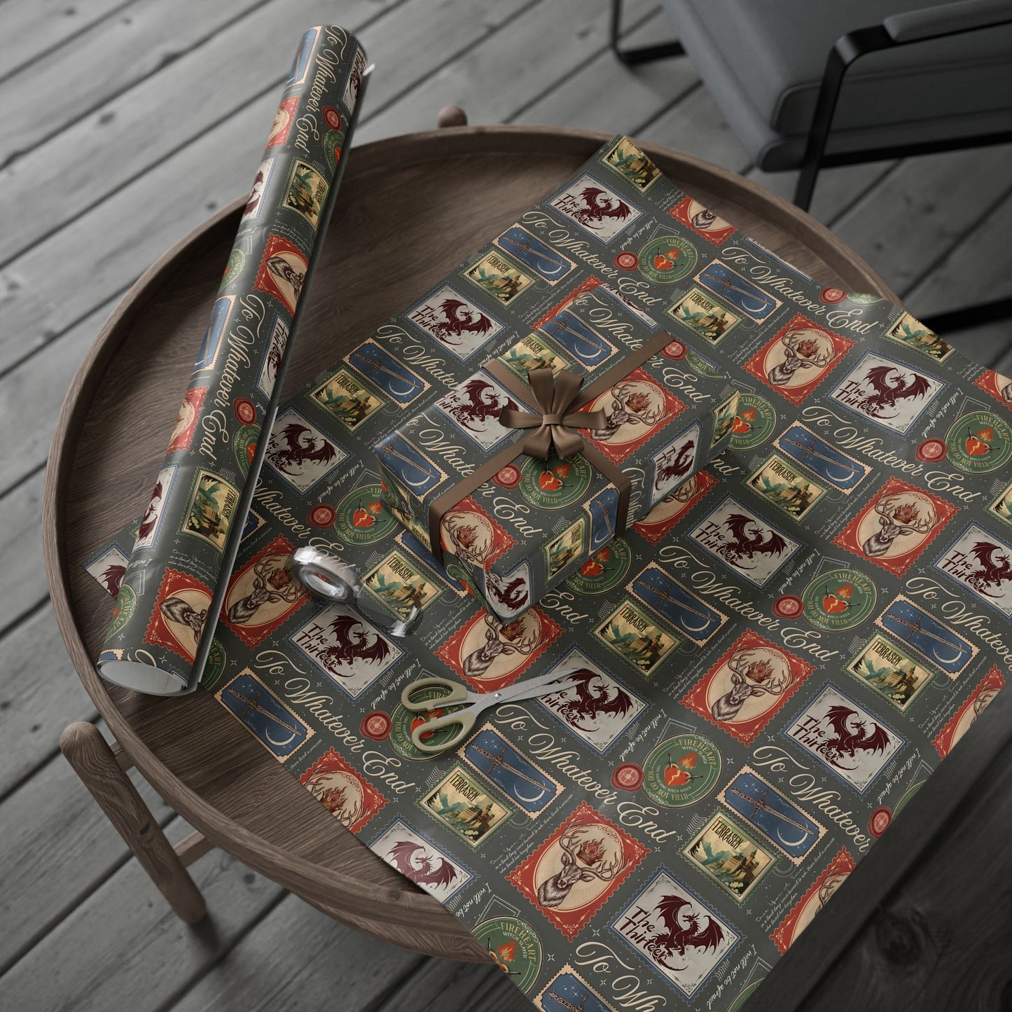 Throne of Glass Wrapping Paper | To Whatever End, Firehart | Fantasy Bookish Gift Wrap | Sarah J Maas Inspired