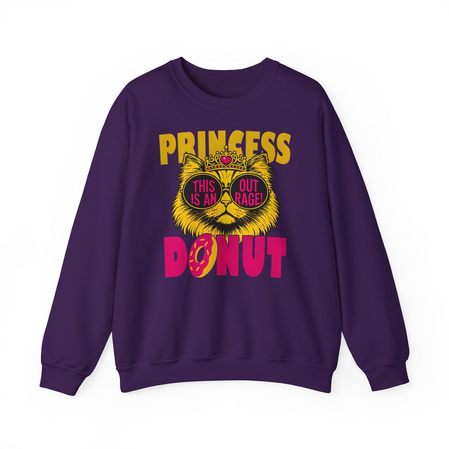 Princess Donut "This Is an Outrage!" Sweatshirt | Dungeon Crawler Carl Inspired Crewneck | Princess Donut Fan Gift | Funny Cat Sweatshirt