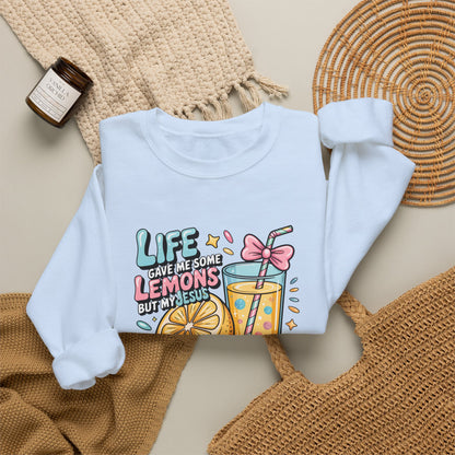 Life Gave Me Lemons But My Jesus He Be Makin' Lemonade Sweatshirt | Christian Sweatshirt | Forrest Frank Inspired Crewneck | Faith Graphic Pullover | Cute Christian Gift