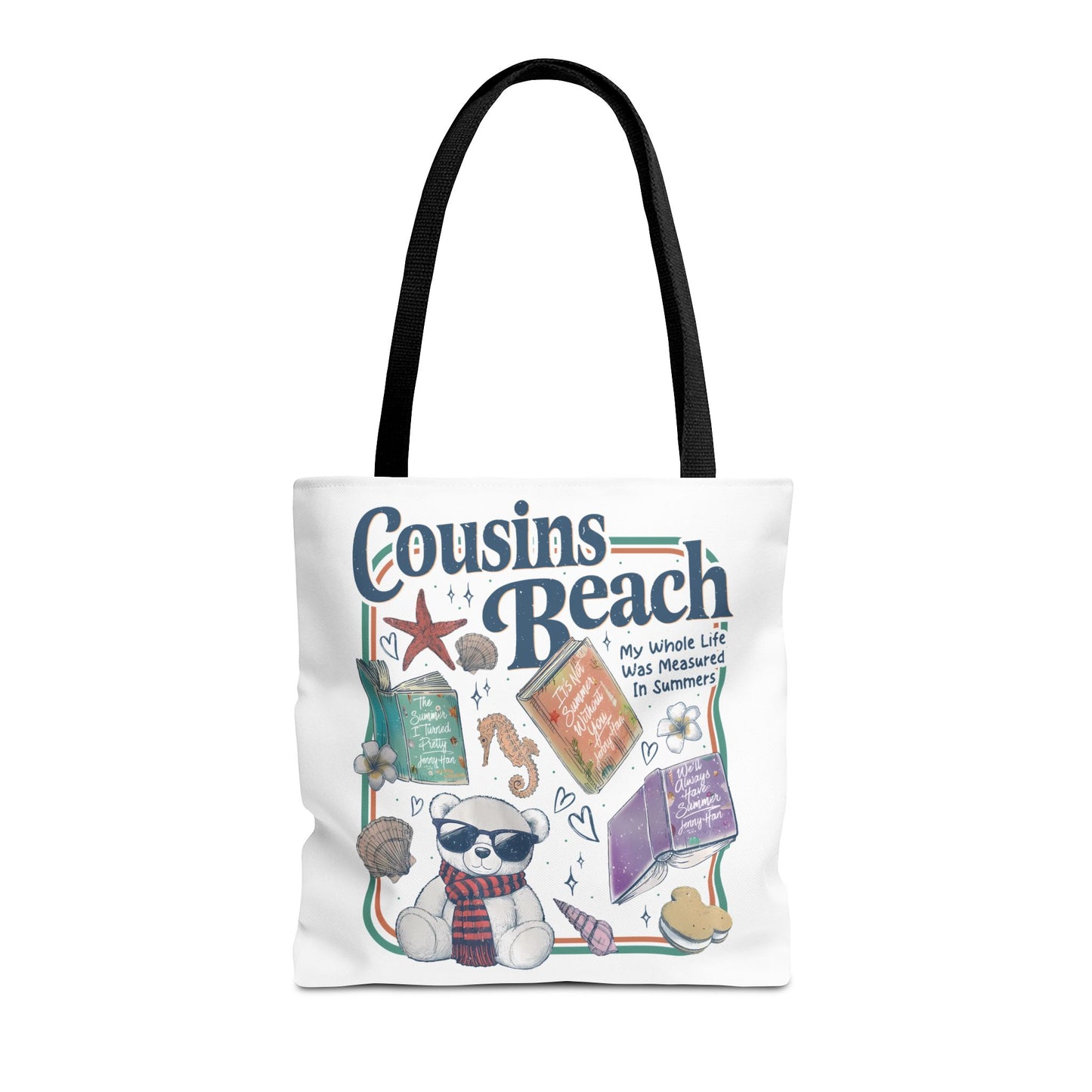 The Summer I Turned Pretty Cousins Beach Tote Bag | Junior Mint Teddy Bear | Bookish Summer Romance Tote