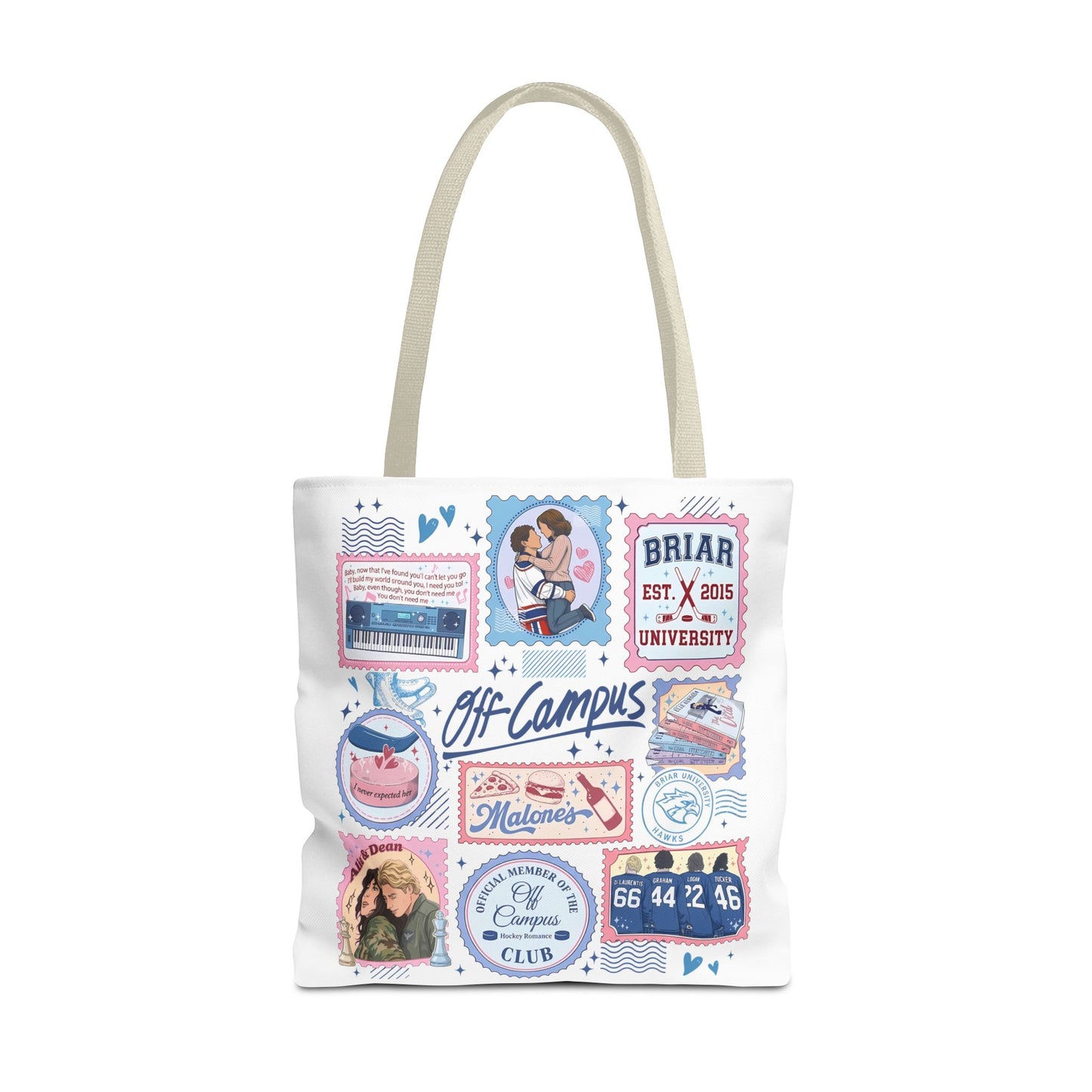 Off Campus Inspired Tote Bag | Hockey Romance Book Lover Tote | Briar U Fan Gift | College Romance Reader Bag | Bookish Market Tote