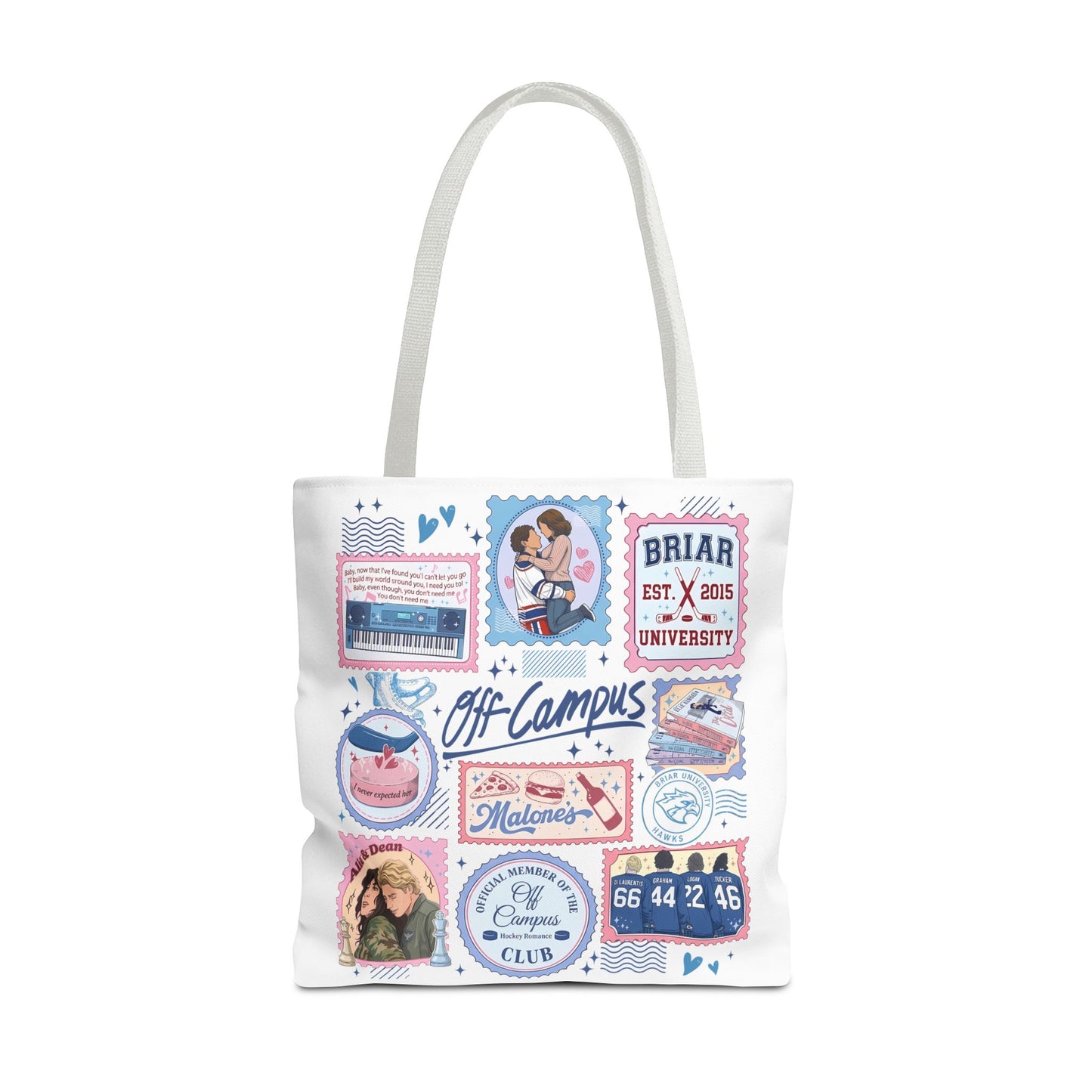 Off Campus Inspired Tote Bag | Hockey Romance Book Lover Tote | Briar U Fan Gift | College Romance Reader Bag | Bookish Market Tote