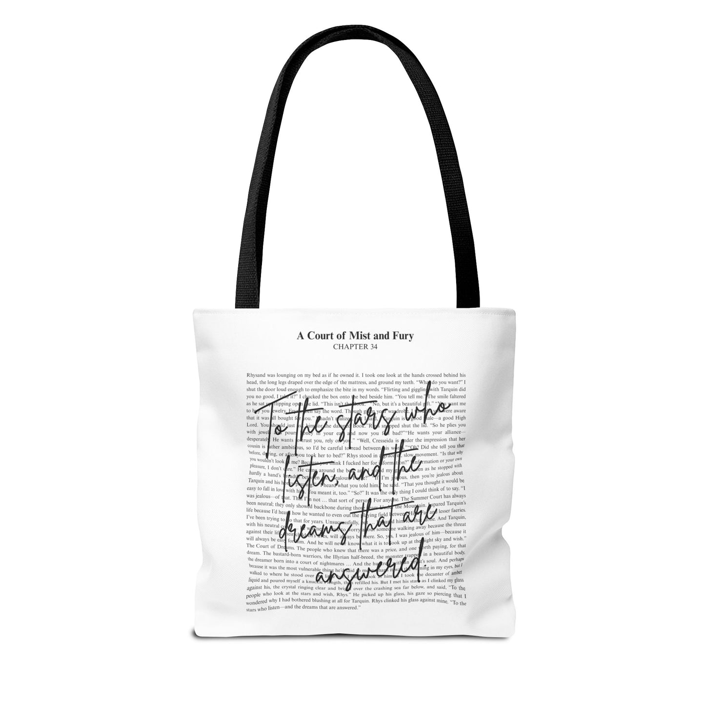 ACOTAR Tote Bag | A Court of Mist and Fury Quote | To the Stars Who Listen Book Lover Gift