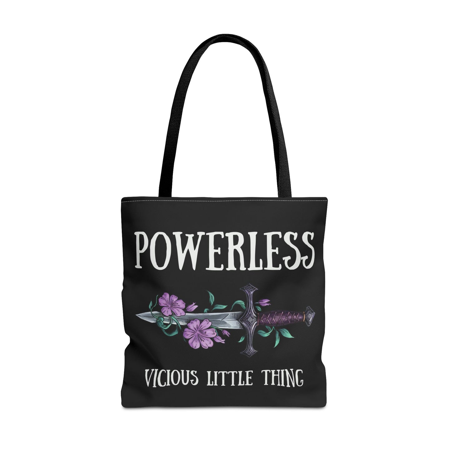 Powerless Tote Bag | Vicious Little Thing Sword & Floral Bookish Bag