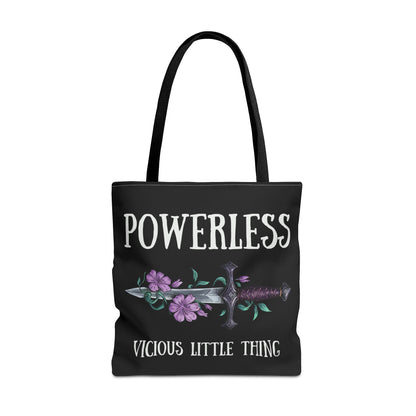 Powerless Tote Bag | Vicious Little Thing Sword & Floral Bookish Bag