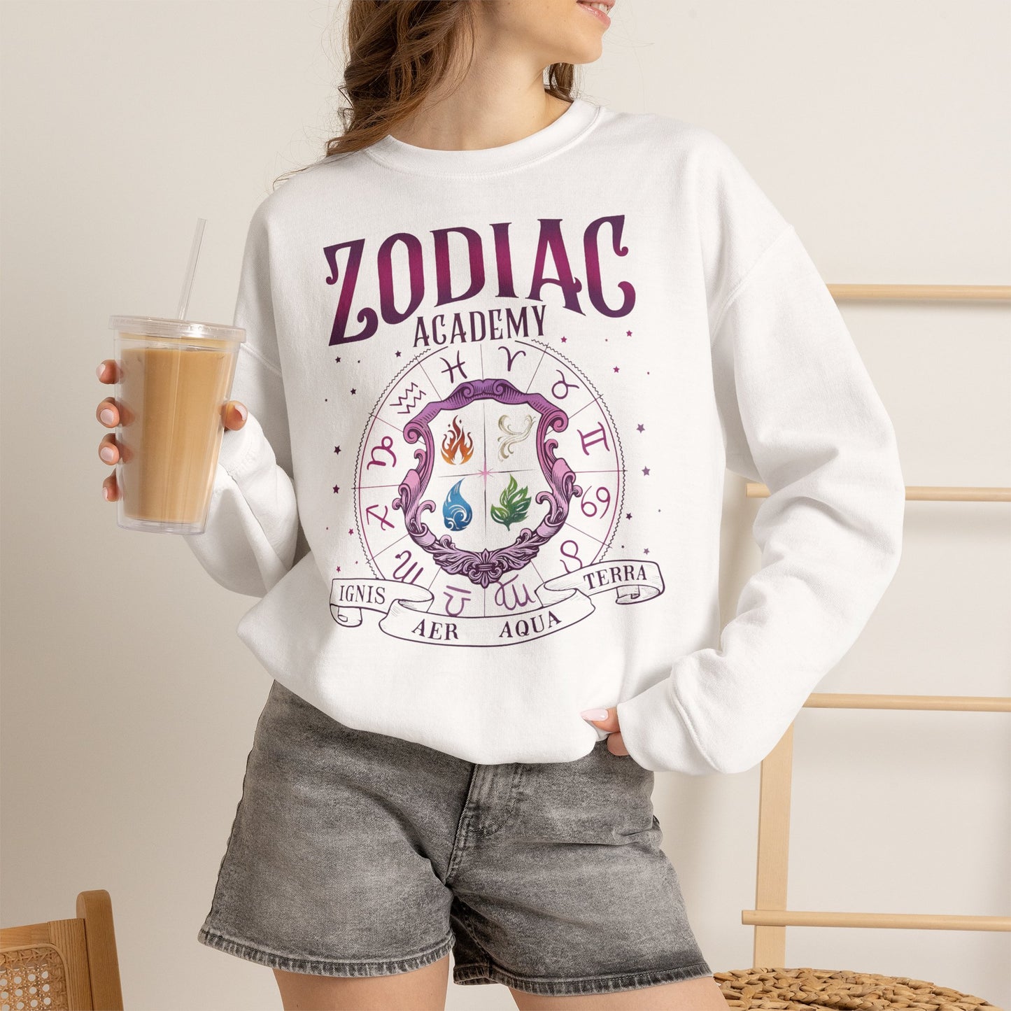 Zodiac Academy Elements Sweatshirt | Fantasy Book Lover Crewneck | Romantasy Reader Gift | Zodiac Academy Inspired Cozy Pullover | Booktok Sweatshirt