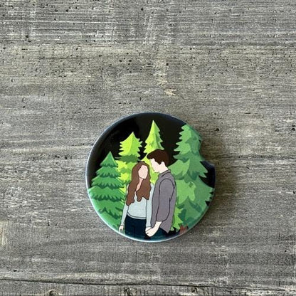 Twilight-Inspired Car Coasters | Bella & Edward Forest Scenes | Bookish Gift for Vampire Romance Fans