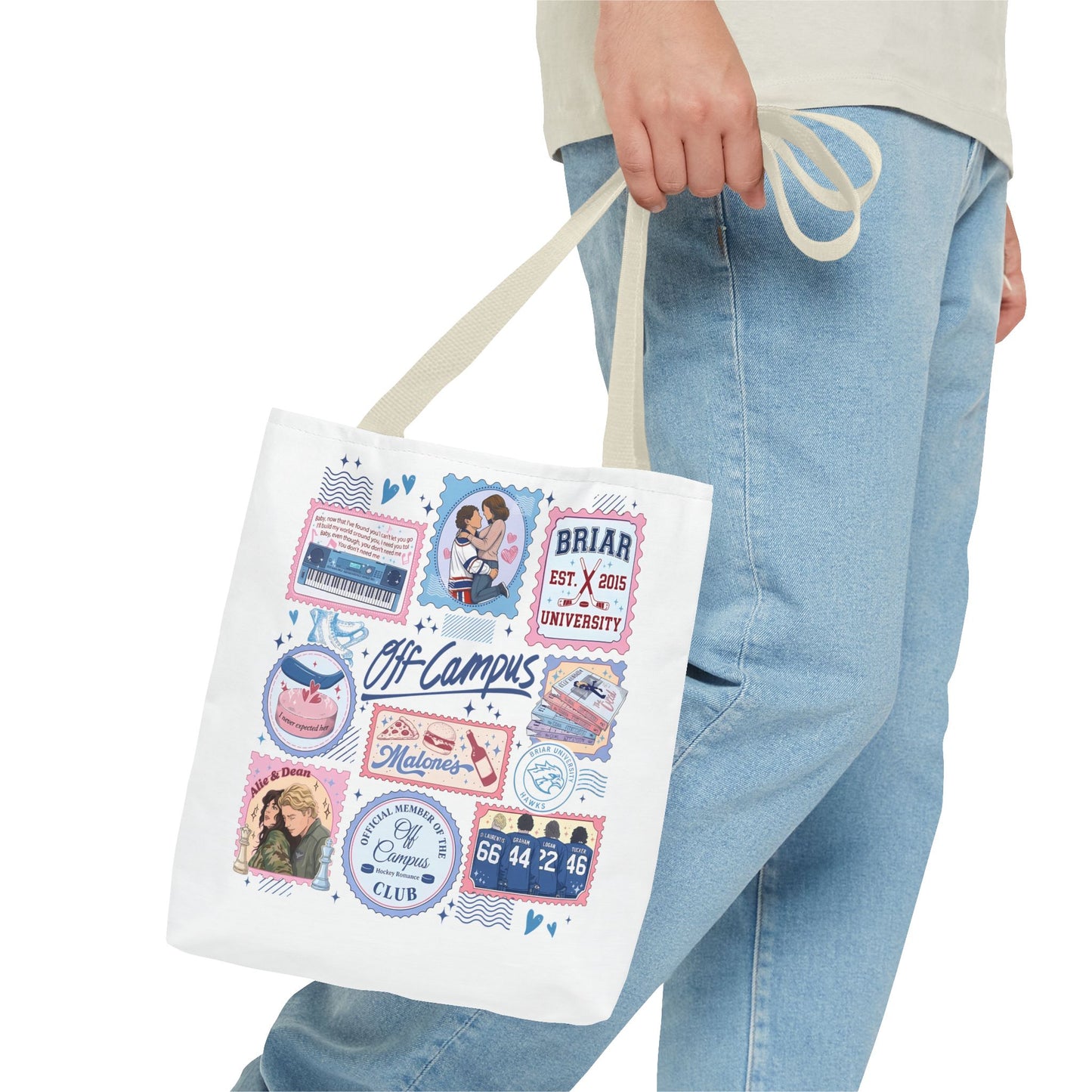 Off Campus Inspired Tote Bag | Hockey Romance Book Lover Tote | Briar U Fan Gift | College Romance Reader Bag | Bookish Market Tote