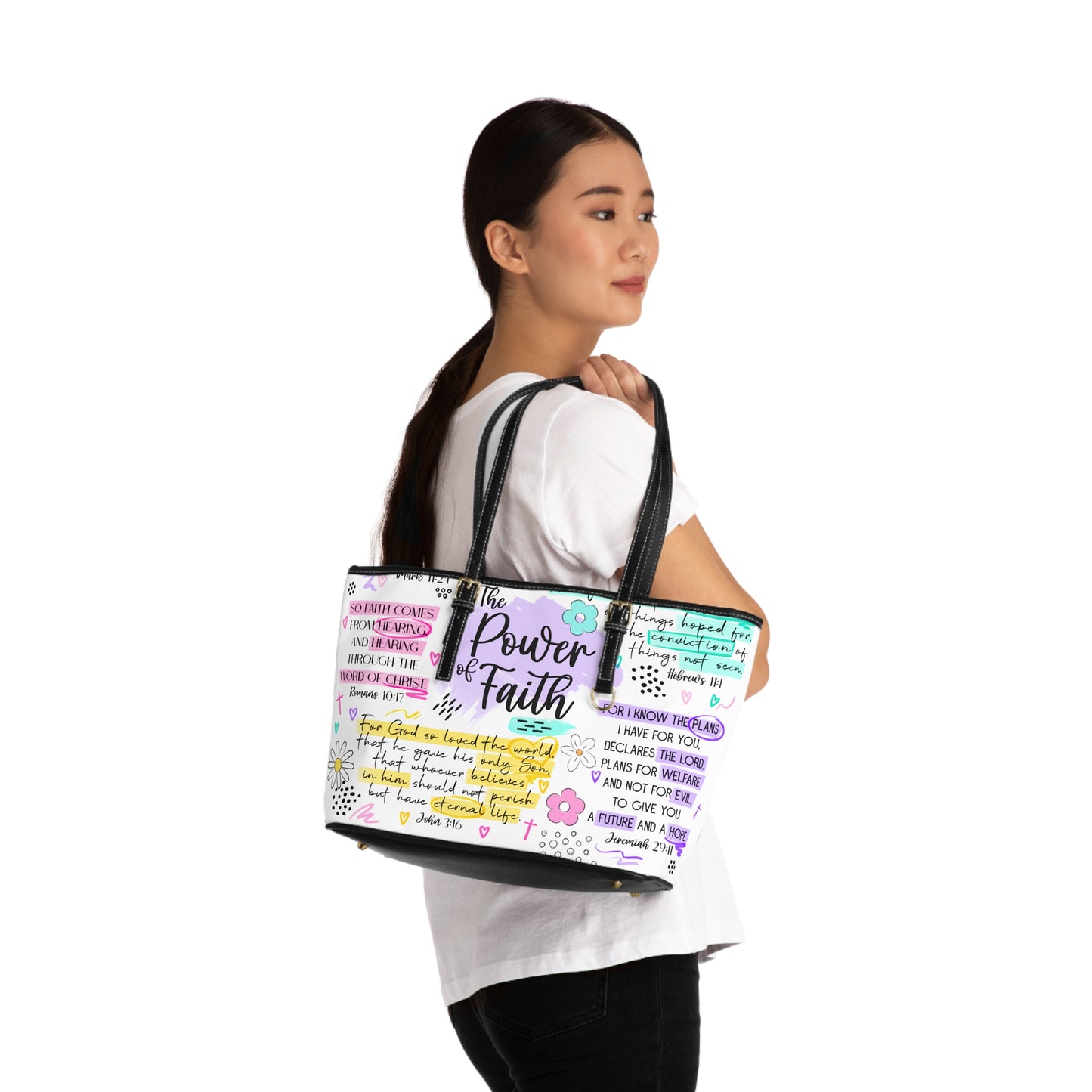 PU Leather Faith-Inspired Shoulder Bag, Inspirational Tote, Christian Handbag, Versatile Everyday Purse, Unique Gift for Women, [...]