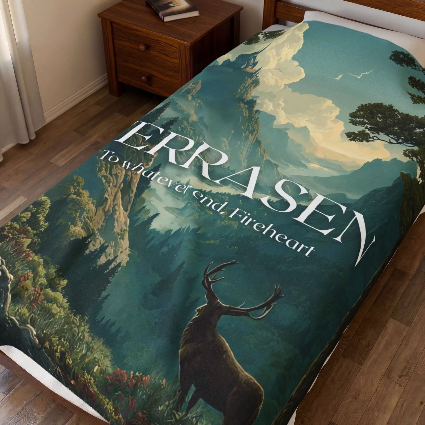 Terrasen Throne of Glass Blanket | To Whatever End Fireheart Quote Cozy Fantasy Throw