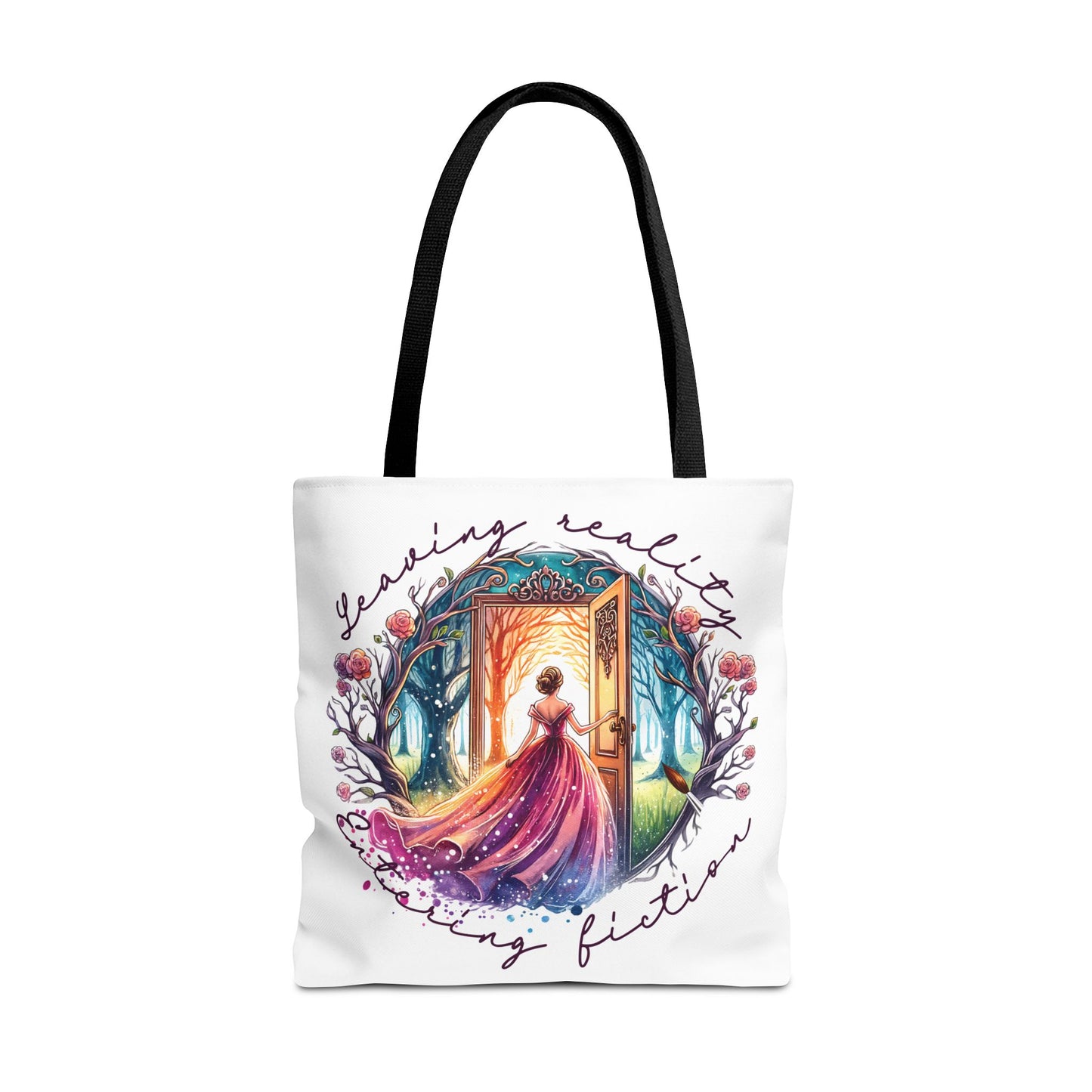 Leaving Reality Entering Fiction Fantasy Book Tote Bag