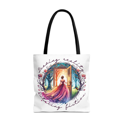 Leaving Reality Entering Fiction Fantasy Book Tote Bag