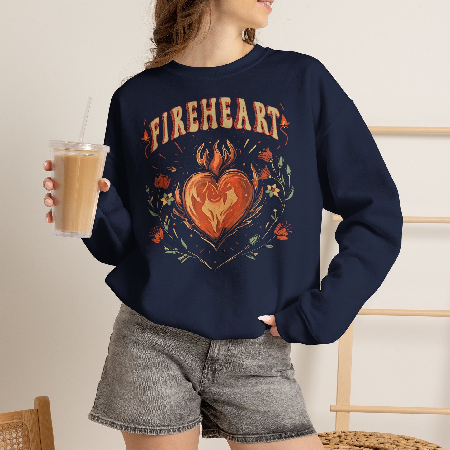 Fireheart Sweatshirt | Throne of Glass Inspired Crewneck | Fantasy Bookish Gift | Romantasy Reader Sweatshirt