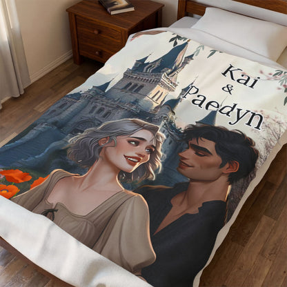 Powerless-Inspired Kai & Paedyn Fairytale Castle Blanket