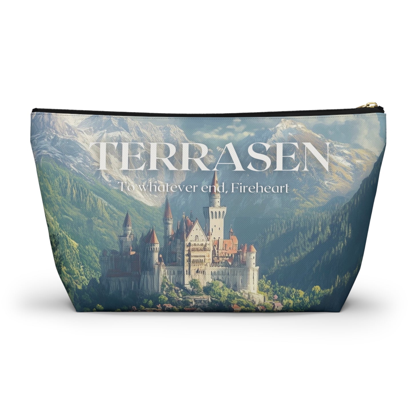 Terrasen Castle Cosmetic Bag | Throne of Glass Inspired Makeup Pouch | Fireheart Quote Bookish Gift