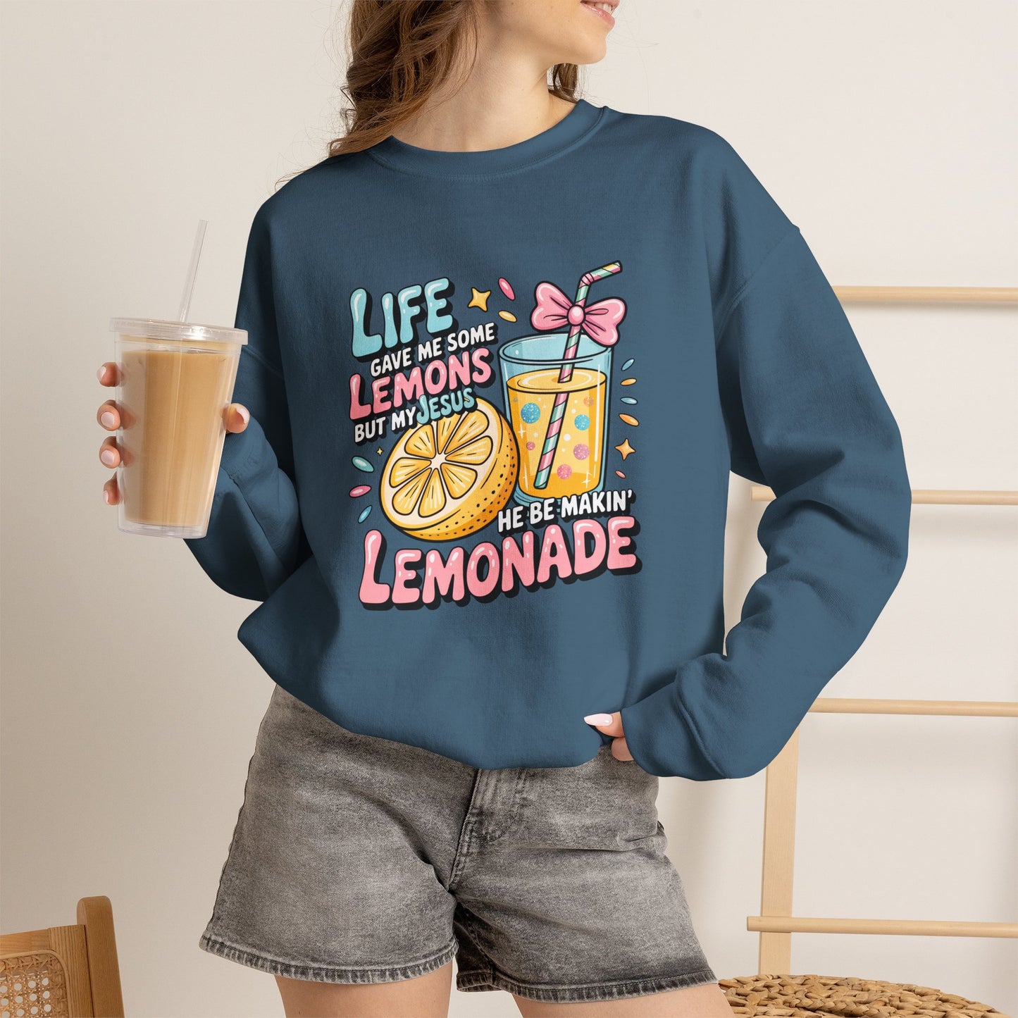 Life Gave Me Lemons But My Jesus He Be Makin' Lemonade Sweatshirt | Christian Sweatshirt | Forrest Frank Inspired Crewneck | Faith Graphic Pullover | Cute Christian Gift