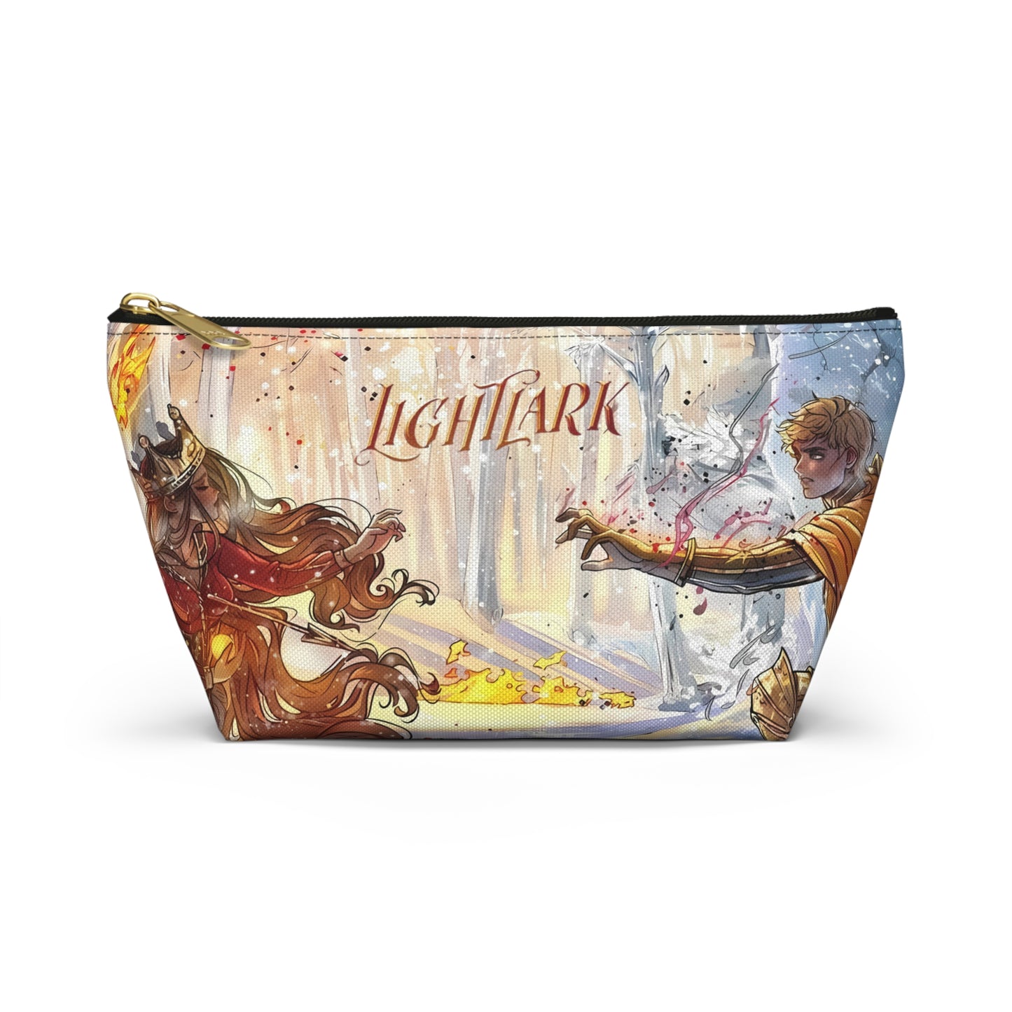 Lightlark Inspired Cosmetic Bag | Fantasy Fire and Ice Character Art | Bookish Zipper Pouch for YA Fans