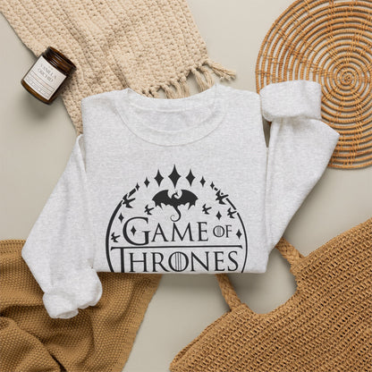 Game of Thrones Inspired Sweatshirt | Westeros Fantasy Crewneck | Dragon & Iron Throne Fan Gift | Unisex Cozy Bookish Sweatshirt