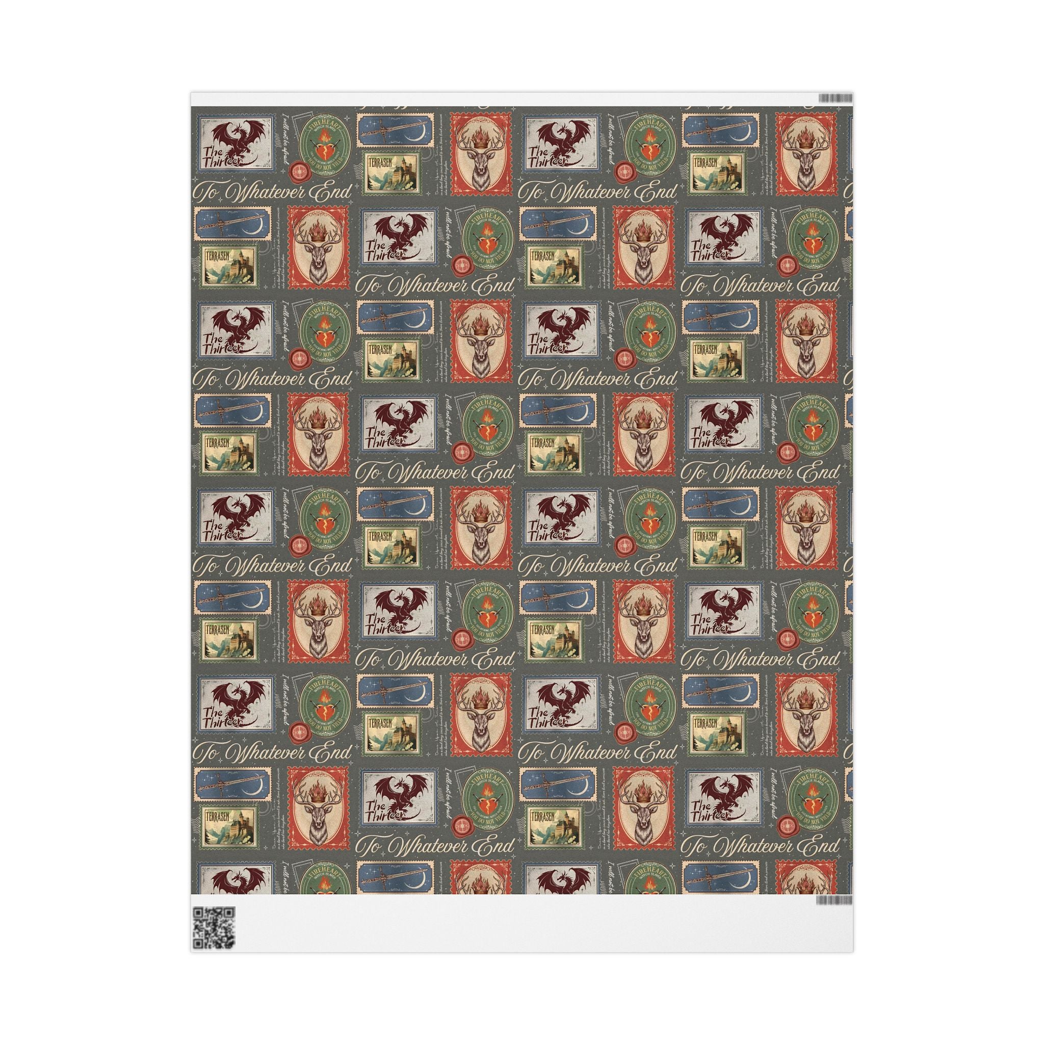 Throne of Glass Wrapping Paper | To Whatever End, Firehart | Fantasy Bookish Gift Wrap | Sarah J Maas Inspired
