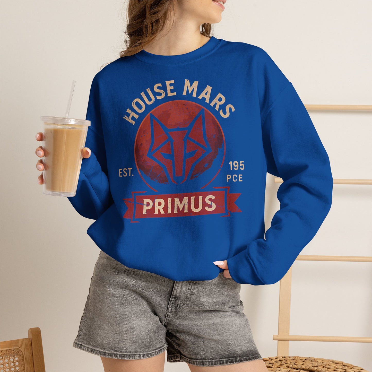 House Mars Primus Sweatshirt | Red Rising Inspired Crewneck | Howler Fan Gift | Sci-Fi Book Lover Sweatshirt | Mars Society Pullover