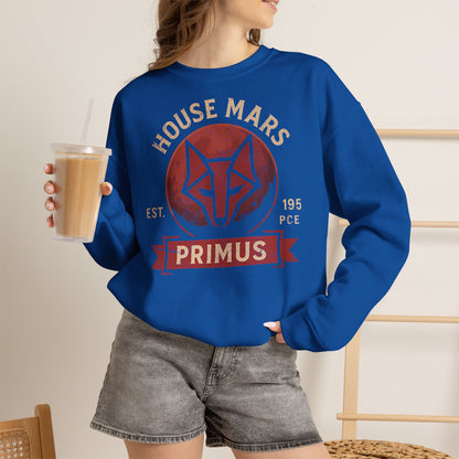 House Mars Primus Sweatshirt | Red Rising Inspired Crewneck | Howler Fan Gift | Sci-Fi Book Lover Sweatshirt | Mars Society Pullover