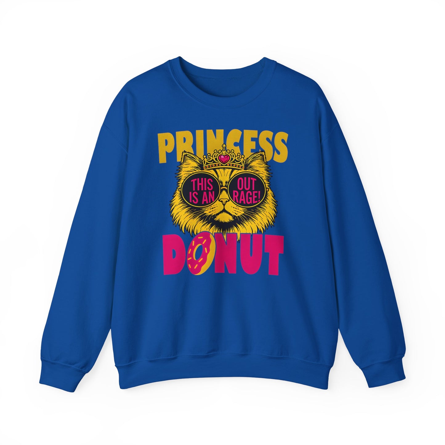 Princess Donut "This Is an Outrage!" Sweatshirt | Dungeon Crawler Carl Inspired Crewneck | Princess Donut Fan Gift | Funny Cat Sweatshirt