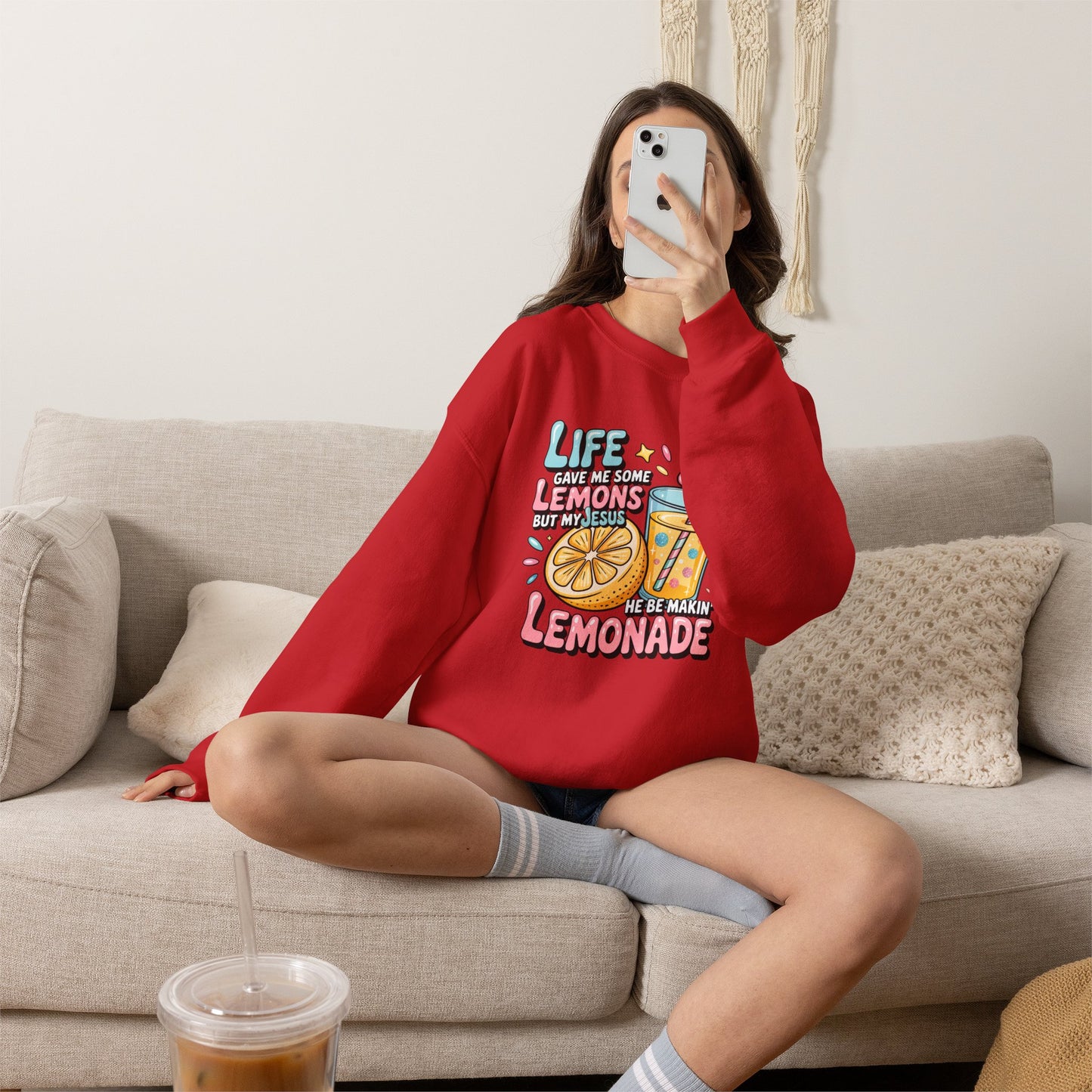 Life Gave Me Lemons But My Jesus He Be Makin' Lemonade Sweatshirt | Christian Sweatshirt | Forrest Frank Inspired Crewneck | Faith Graphic Pullover | Cute Christian Gift
