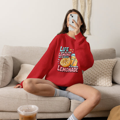Life Gave Me Lemons But My Jesus He Be Makin' Lemonade Sweatshirt | Christian Sweatshirt | Forrest Frank Inspired Crewneck | Faith Graphic Pullover | Cute Christian Gift