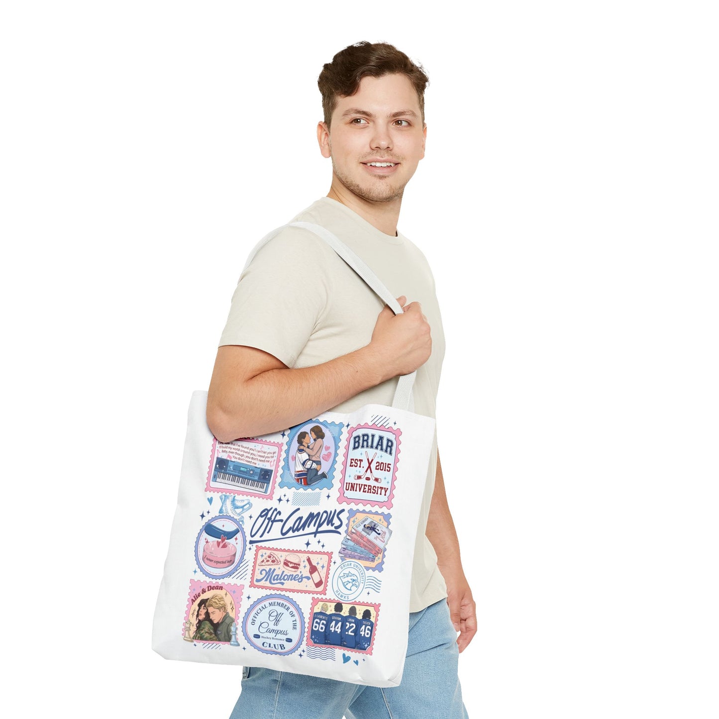 Off Campus Inspired Tote Bag | Hockey Romance Book Lover Tote | Briar U Fan Gift | College Romance Reader Bag | Bookish Market Tote