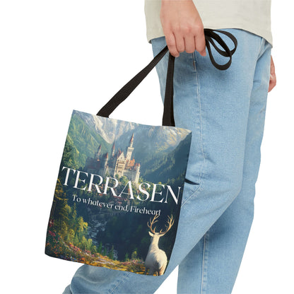Terrasen Castle Tote Bag | Throne of Glass Bookish Gift | Fireheart Fantasy Linen Bag
