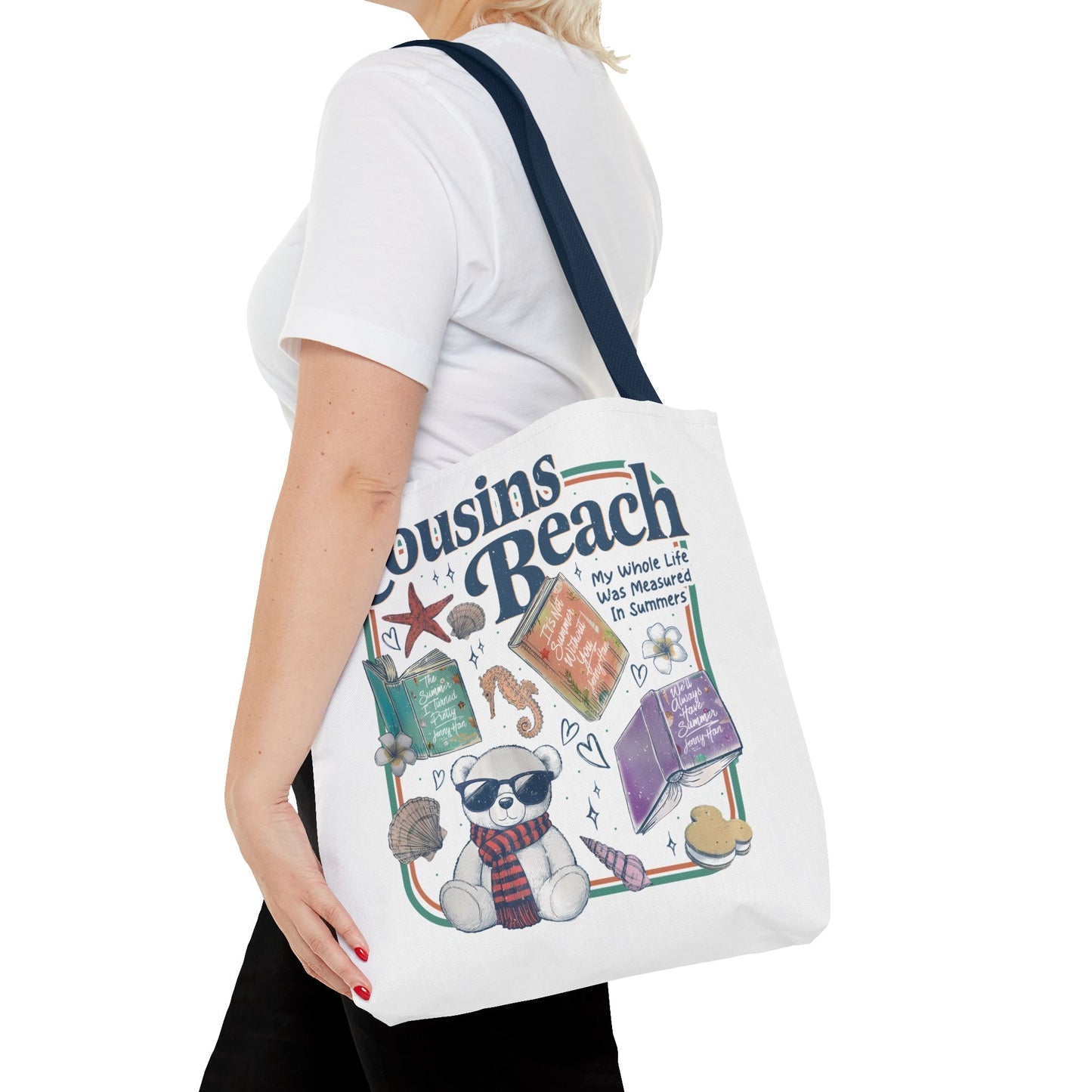 The Summer I Turned Pretty Cousins Beach Tote Bag | Junior Mint Teddy Bear | Bookish Summer Romance Tote