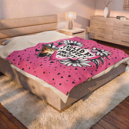 Fueled by Coffee and Smutty Books Blanket | Pink Bookish Cozy Reading Throw