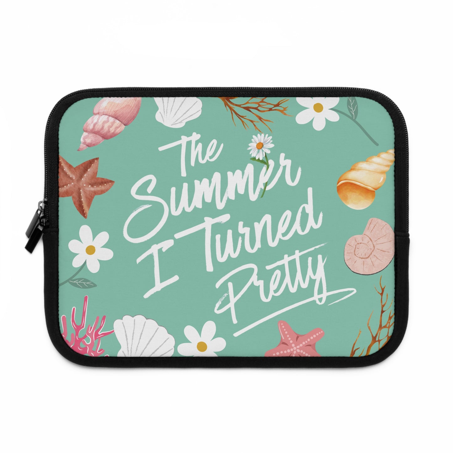 The Summer I Turned Pretty Laptop Sleeve | TSITP Laptop Sleeve | Cousins Beach Aesthetic with Shells & Daisies