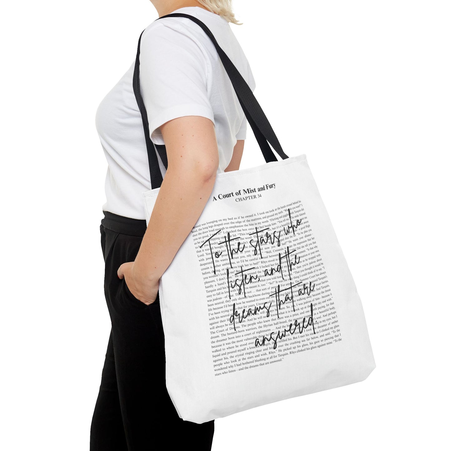 ACOTAR Tote Bag | A Court of Mist and Fury Quote | To the Stars Who Listen Book Lover Gift