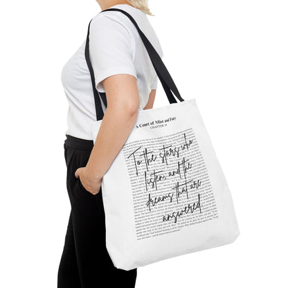 ACOTAR Tote Bag | A Court of Mist and Fury Quote | To the Stars Who Listen Book Lover Gift