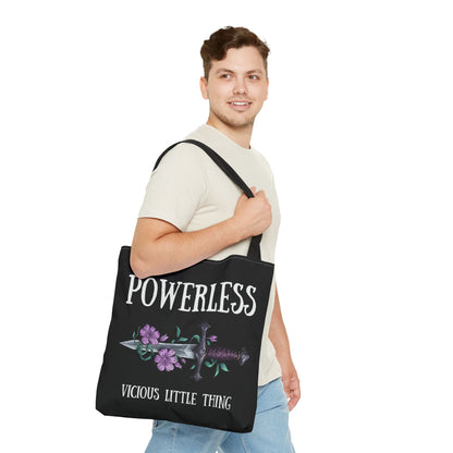 Powerless Tote Bag | Vicious Little Thing Sword & Floral Bookish Bag