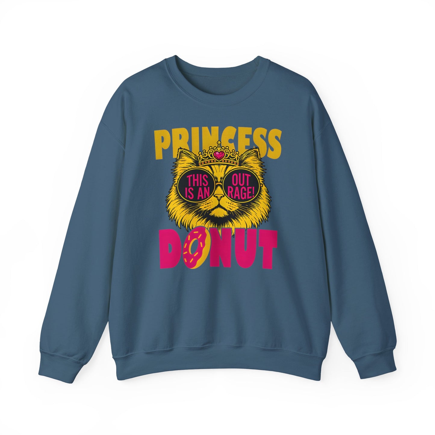 Princess Donut "This Is an Outrage!" Sweatshirt | Dungeon Crawler Carl Inspired Crewneck | Princess Donut Fan Gift | Funny Cat Sweatshirt