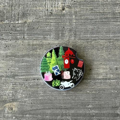 Twilight-Inspired Car Coasters | Bella & Edward Forest Scenes | Bookish Gift for Vampire Romance Fans