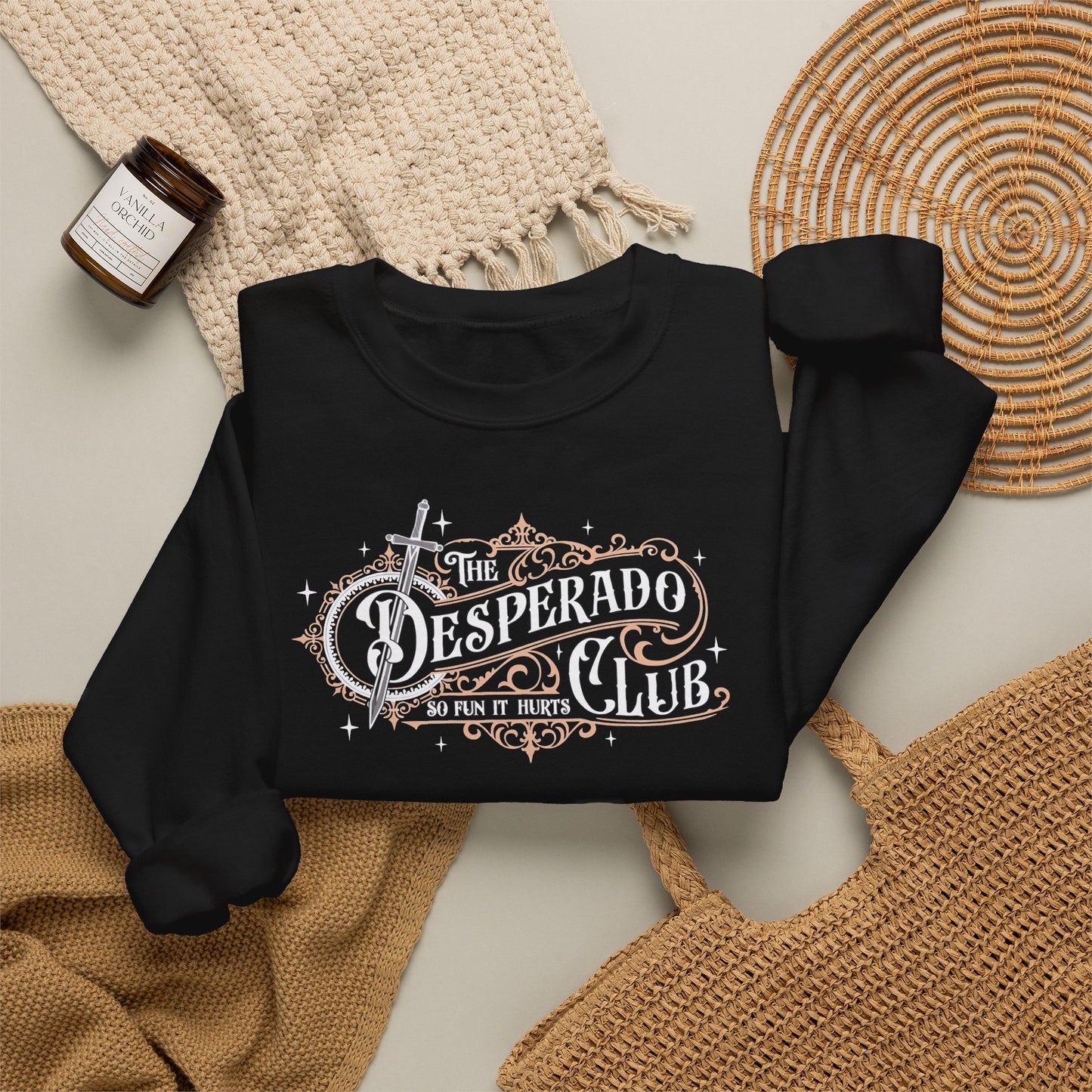 Desperado Club Sweatshirt | Dungeon Crawler Carl Inspired Crewneck | Bookish Fantasy Gamer Gift | Princess Donut Fan Sweatshirt