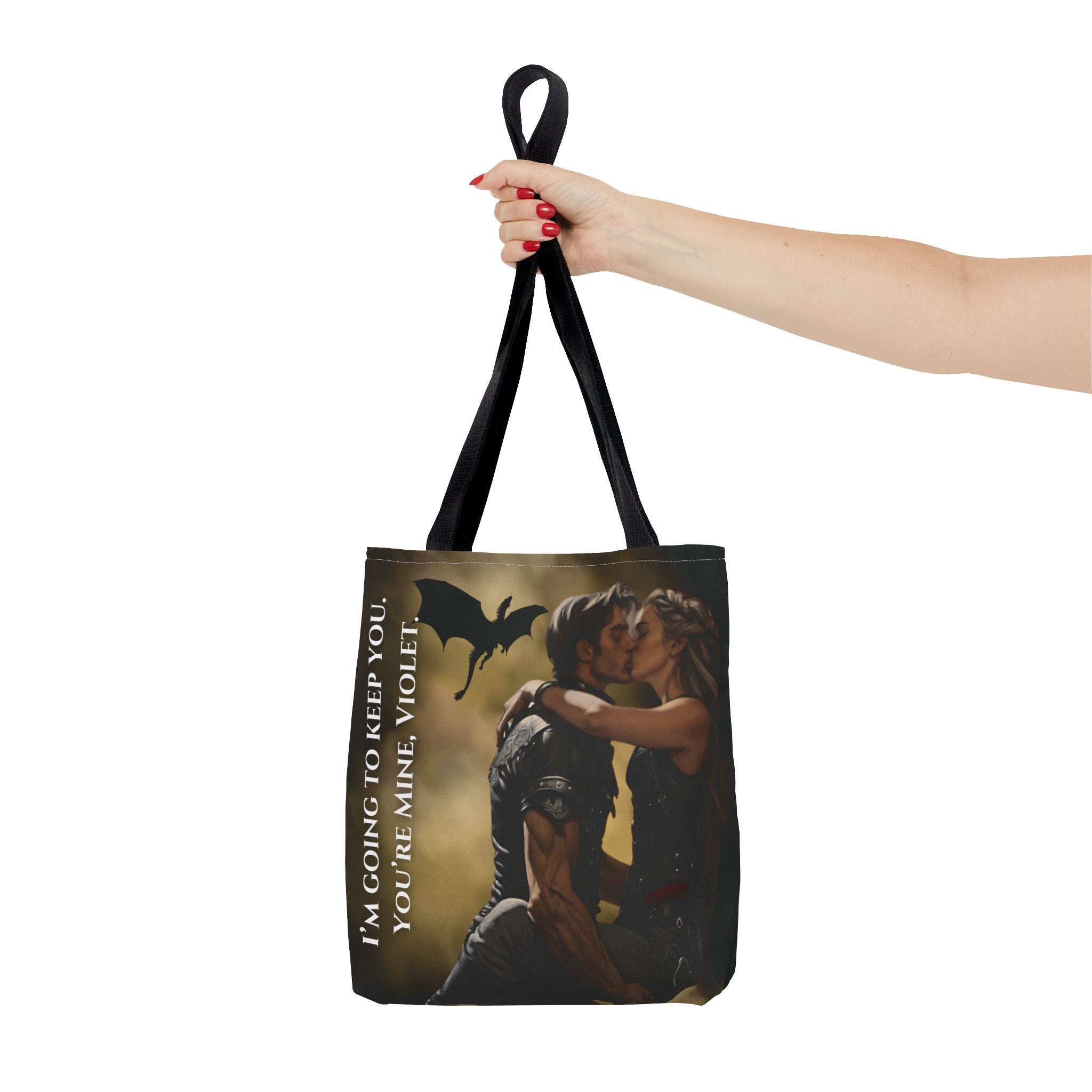 Violet & Xaden Fourth Wing Tote | Fantasy Romance Dragon Quote Bag