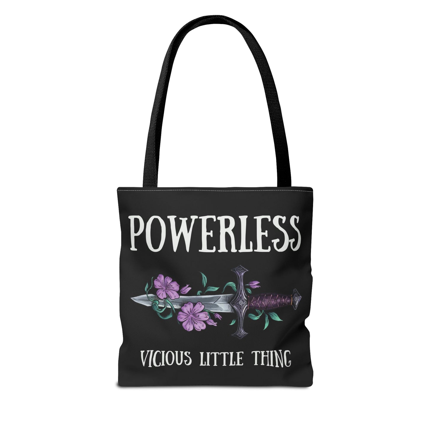Powerless Tote Bag | Vicious Little Thing Sword & Floral Bookish Bag