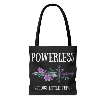 Powerless Tote Bag | Vicious Little Thing Sword & Floral Bookish Bag